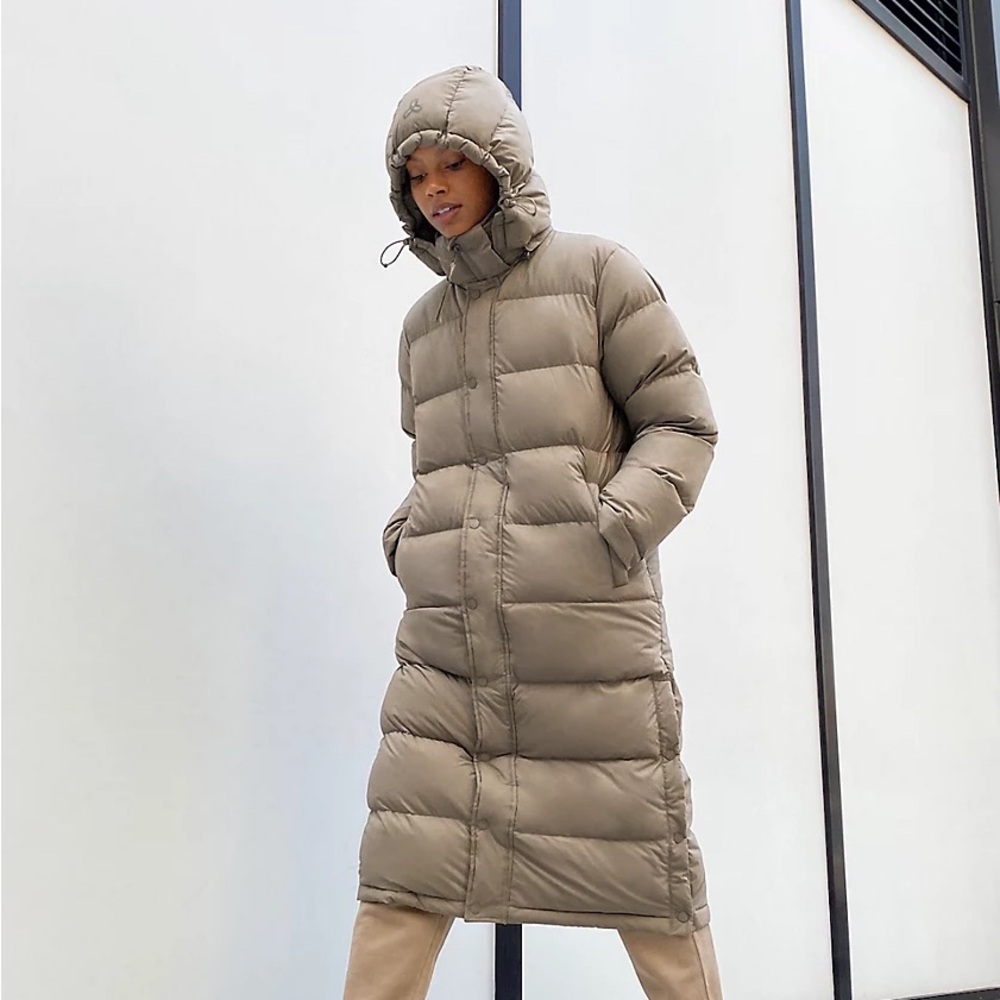 Aritzia Super Puff Long in Modern Taupe